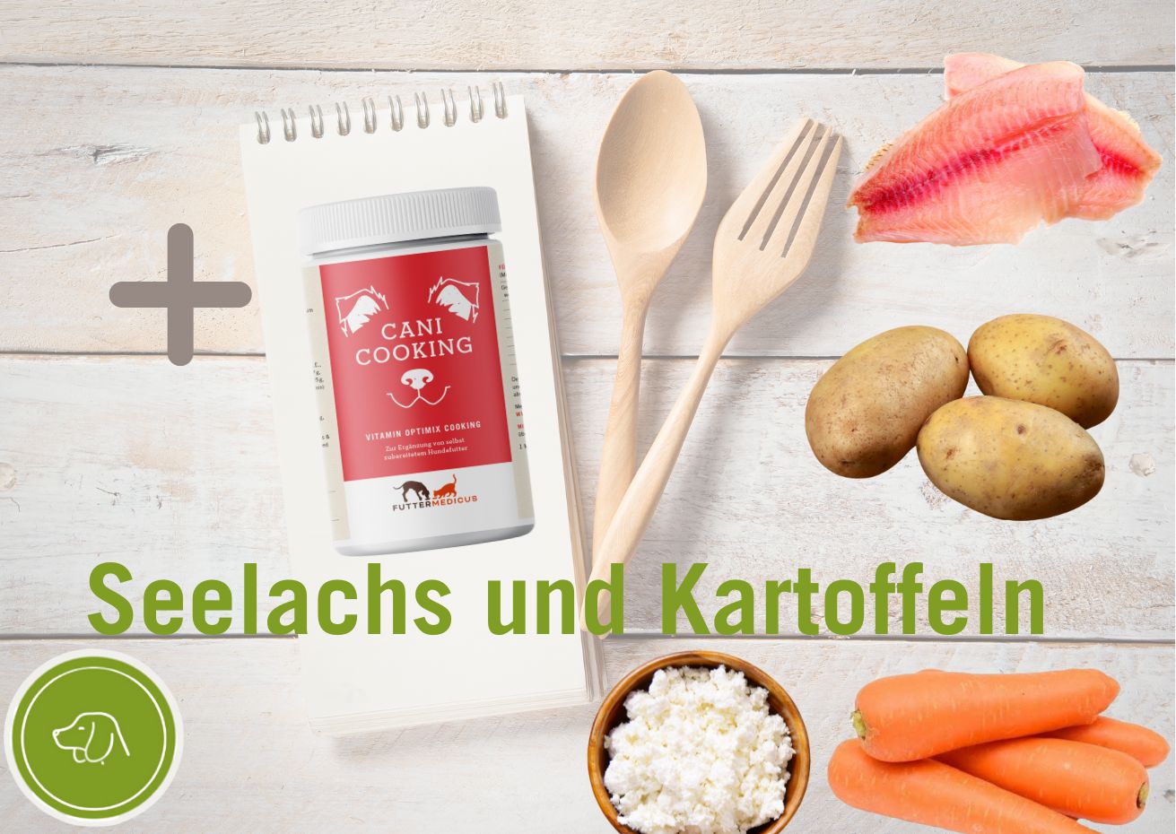 Seelachs mit Kartoffeln für Hunde mit dem Vitamin Optimix Cani Cooking