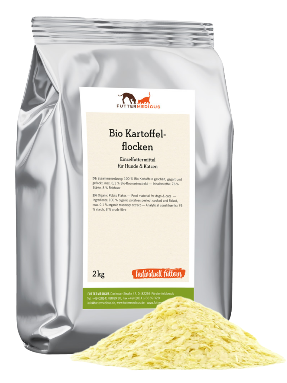 Futtermedicus | Bio Kartoffelflocken 2 kg I Hundeflocken