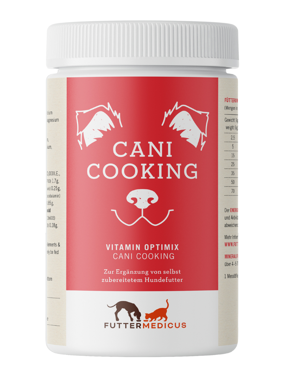 Futtermedicus | Vitamin Optimix Cani Cooking 1,5 kg | Futterzusatz für selbst gekochtes Hundefutter