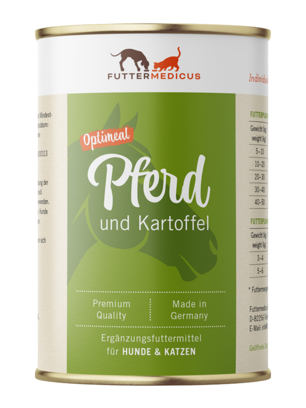 Futtermedicus | Pferd & Kartoffel 400g I Nassfutter für Hunde