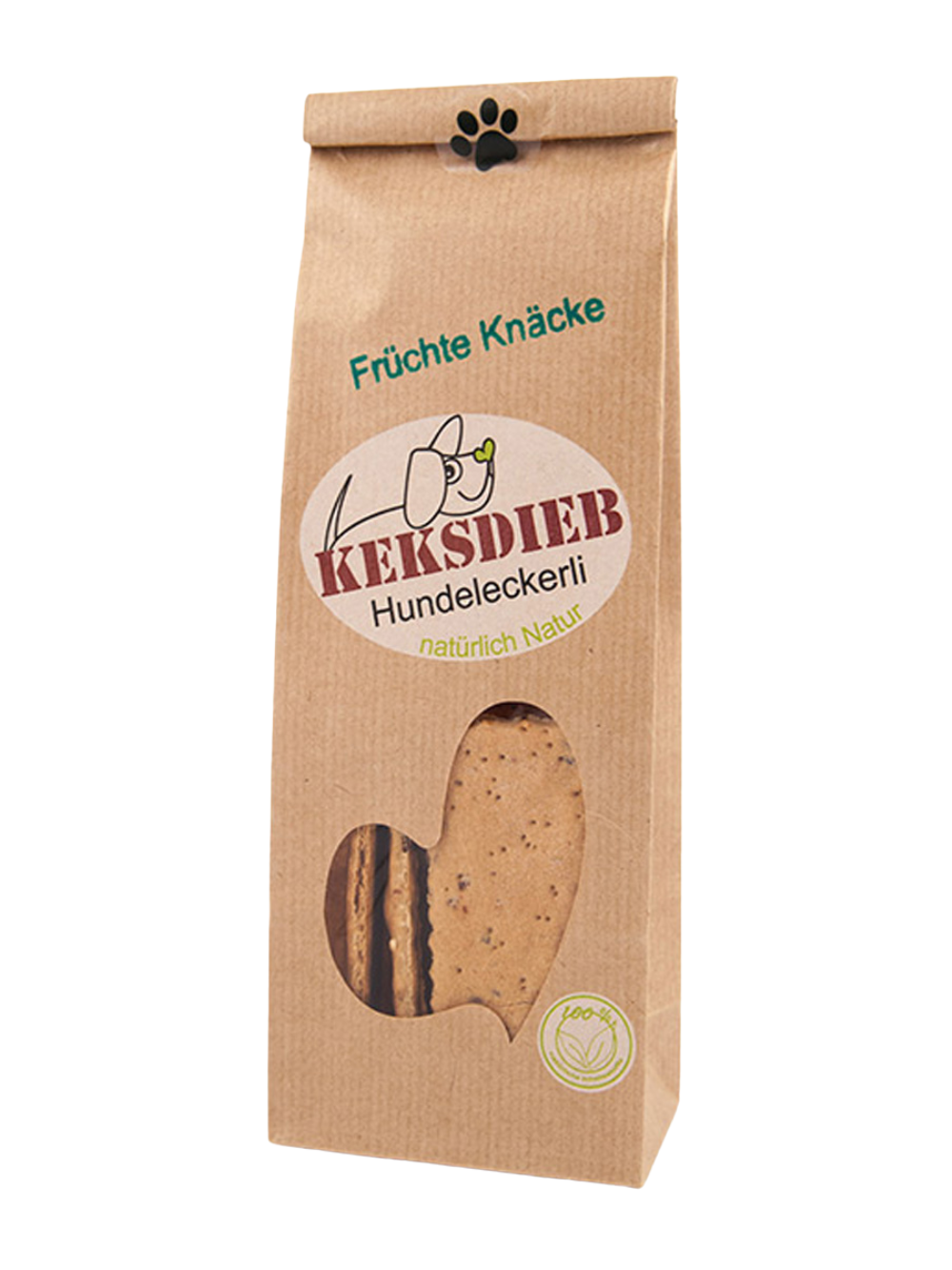 Futtermedicus | Keksdieb Früchte-Knäcke 100g I Vegane Hundekekse